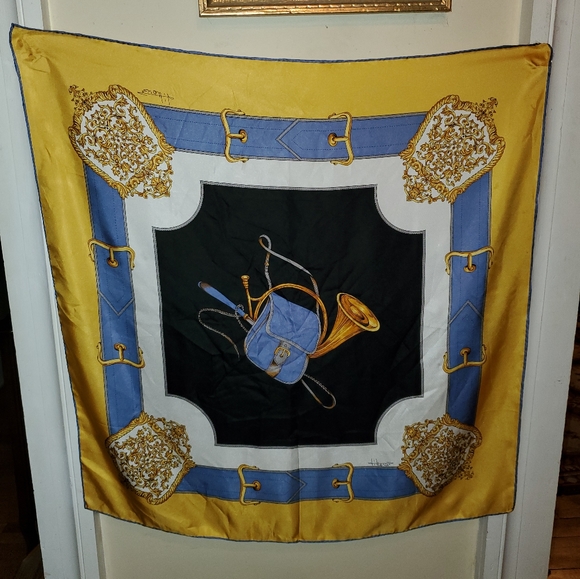 Designer Signed Hilton Silk Scarf Norma Legge MI Italy - Picture 1 of 8
